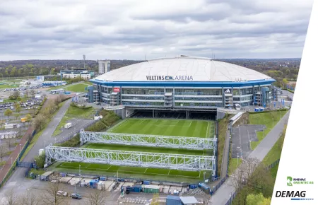 The two portals in front of the multifunction arena in Gelsenkirchen